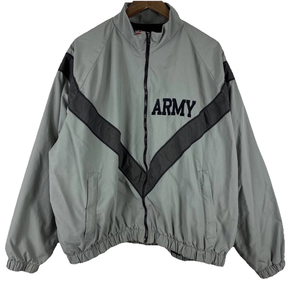 Skilcraft US Army Jacket Mens XL‎ Short Gray Bomber Full Zip Vented Windbreaker